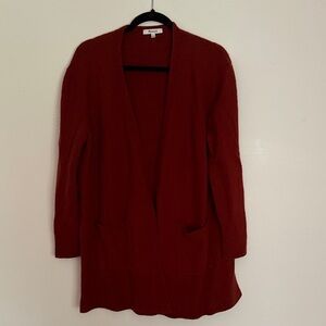 Madewell Deep Red Open Front Cardigan
